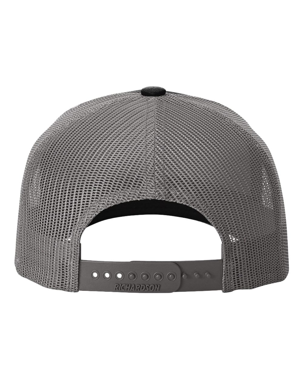 Rear View of Black/ Charcoal Five-Panel Trucker with Rope Cap - 112FPR