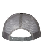 Rear View of Black/ Charcoal Low Pro Trucker Cap - 115