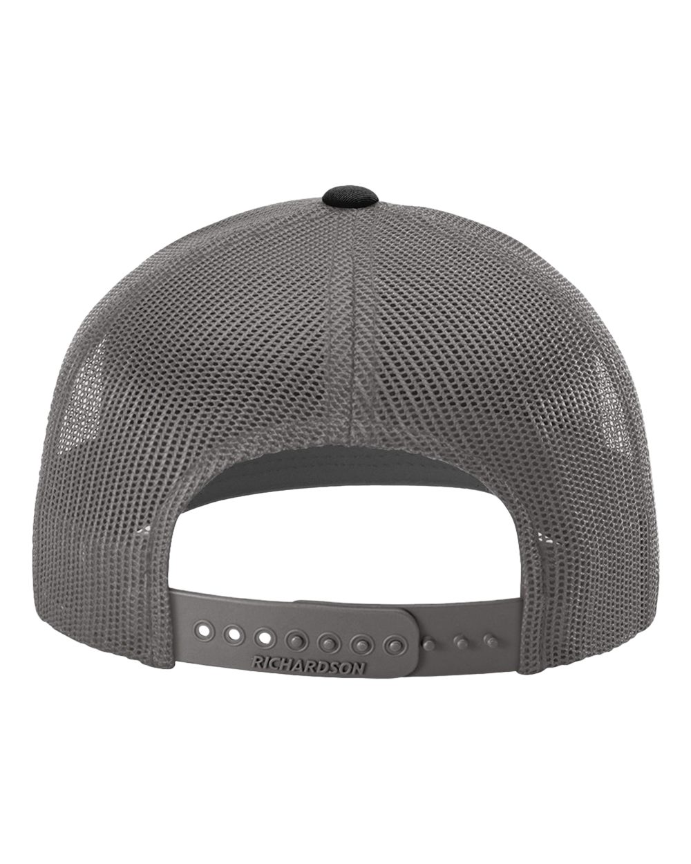 Rear View of Black/ Charcoal Snapback Trucker Cap - 112