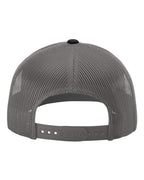 Rear View of Black/ Charcoal Sustainable Trucker Cap - 112RE