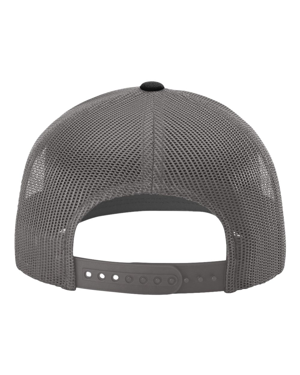 Rear View of Black/ Charcoal Sustainable Trucker Cap - 112RE