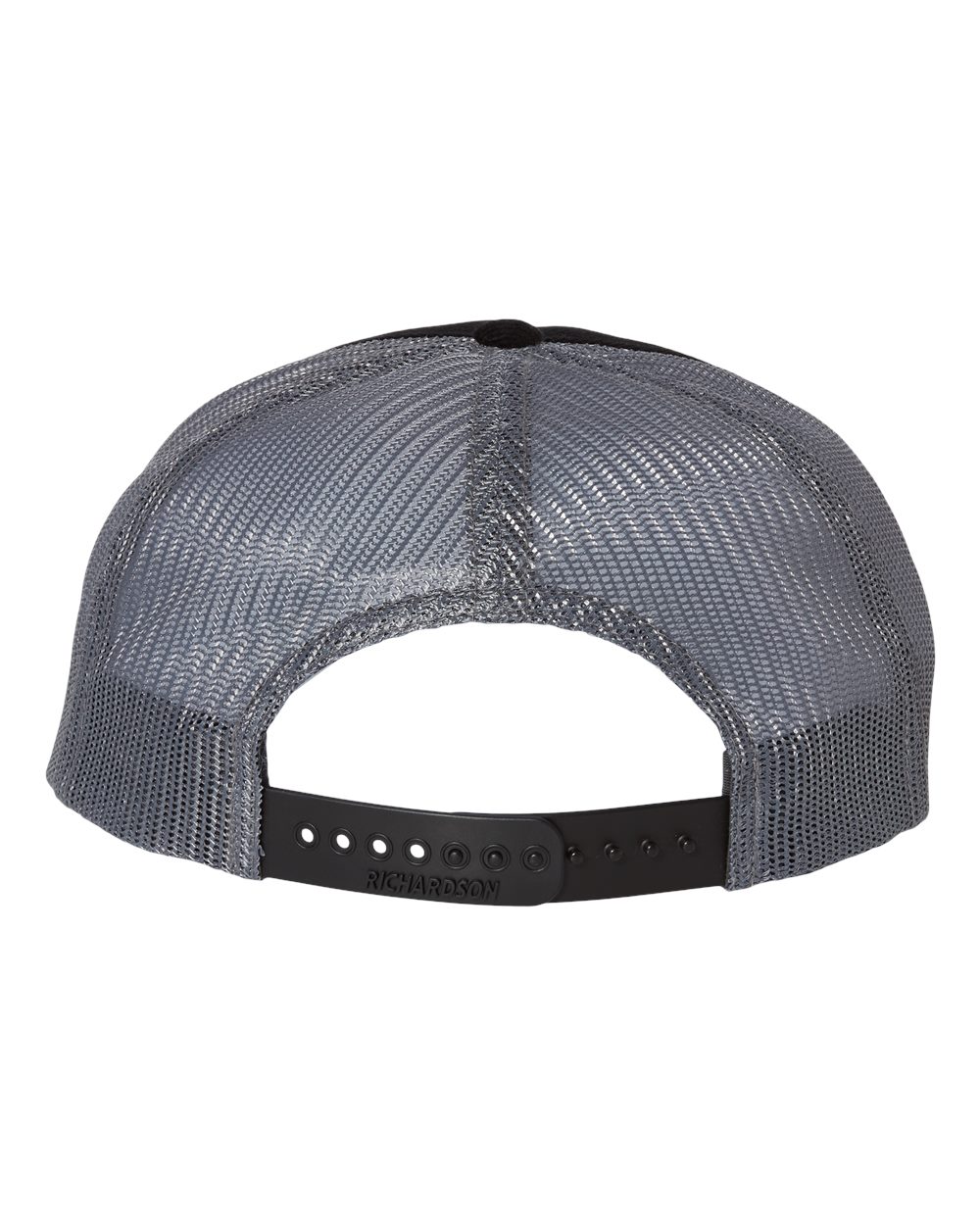 Rear View of Black/ Charcoal Troutdale Corduroy Trucker Cap - 930