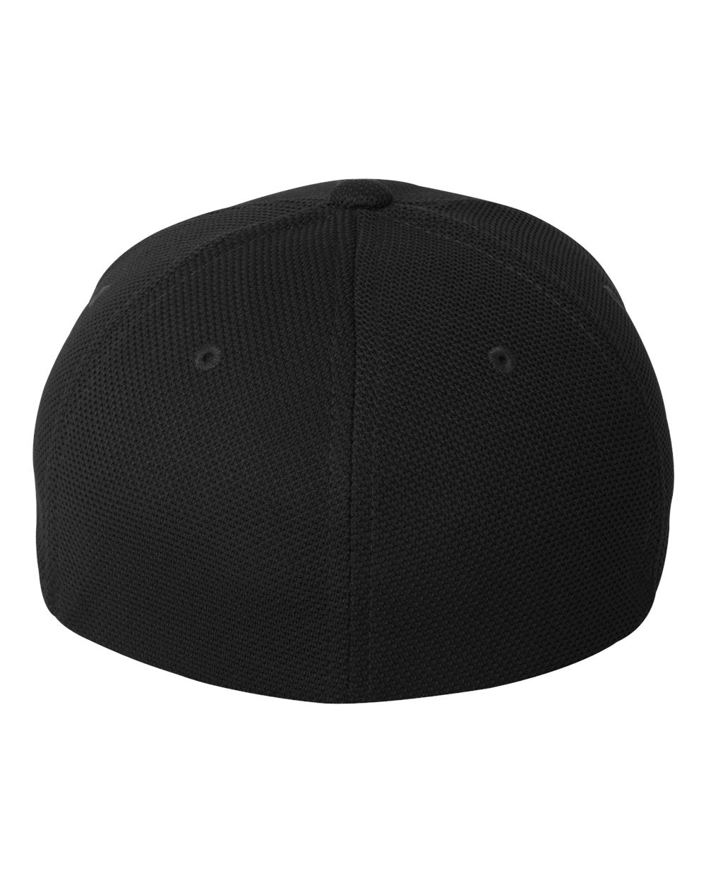 Rear View of Black Cool & Dry Piqué Mesh Cap - 6577CD