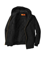 Rear View of Black CornerStone - Duck Cloth Hooded Work Jacket. J763H