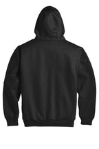 Rear View of Black CornerStone - Heavyweight Full-Zip Hooded Sweatshirt with Thermal Lining. CS620