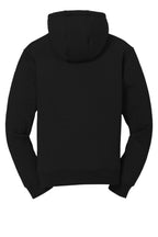 Rear View of Black CornerStone Heavyweight Sherpa-Lined Hooded Fleece Jacket. CS625
