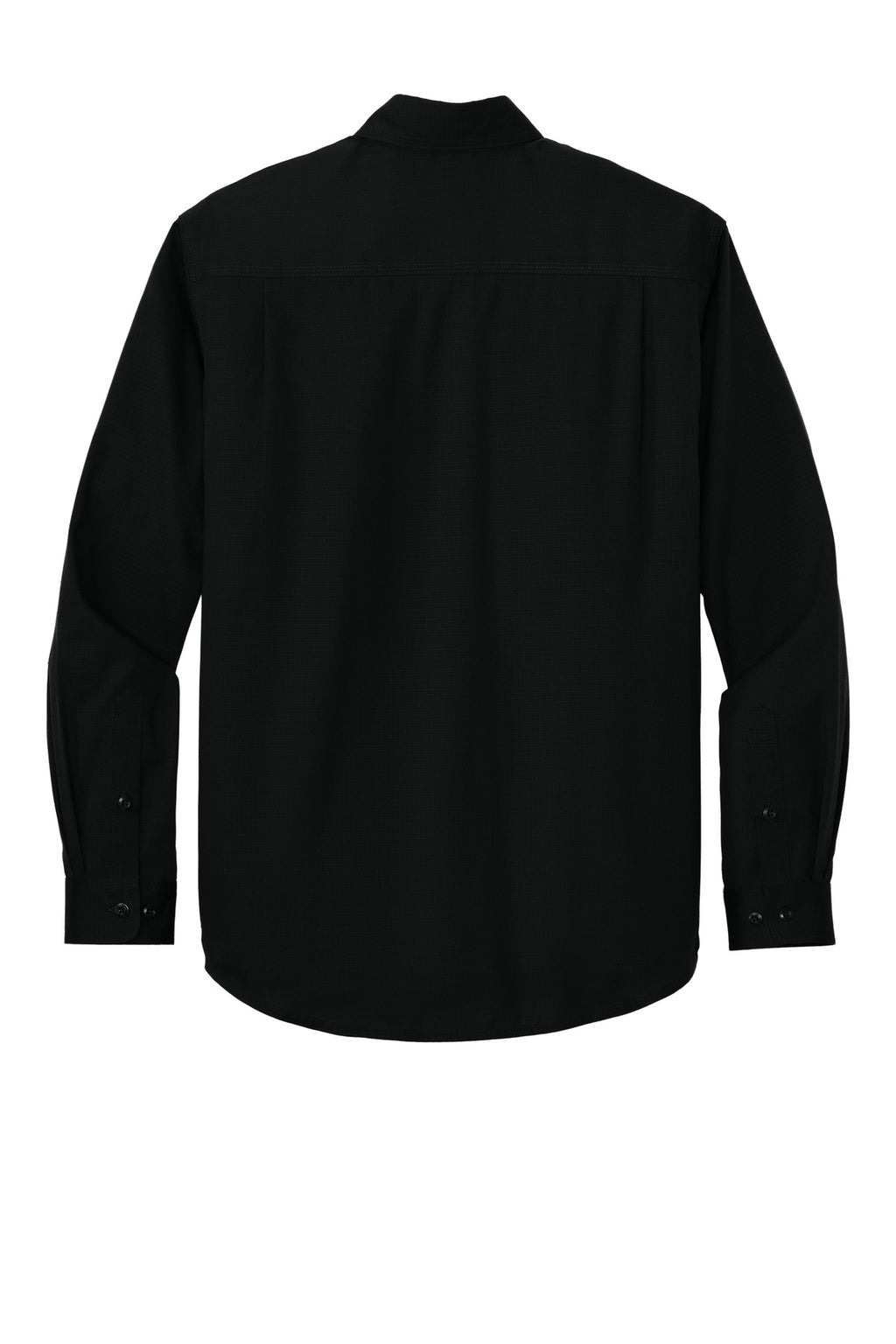 Rear View of Black CornerStone Long Sleeve Select Ripstop Shirt CSW174