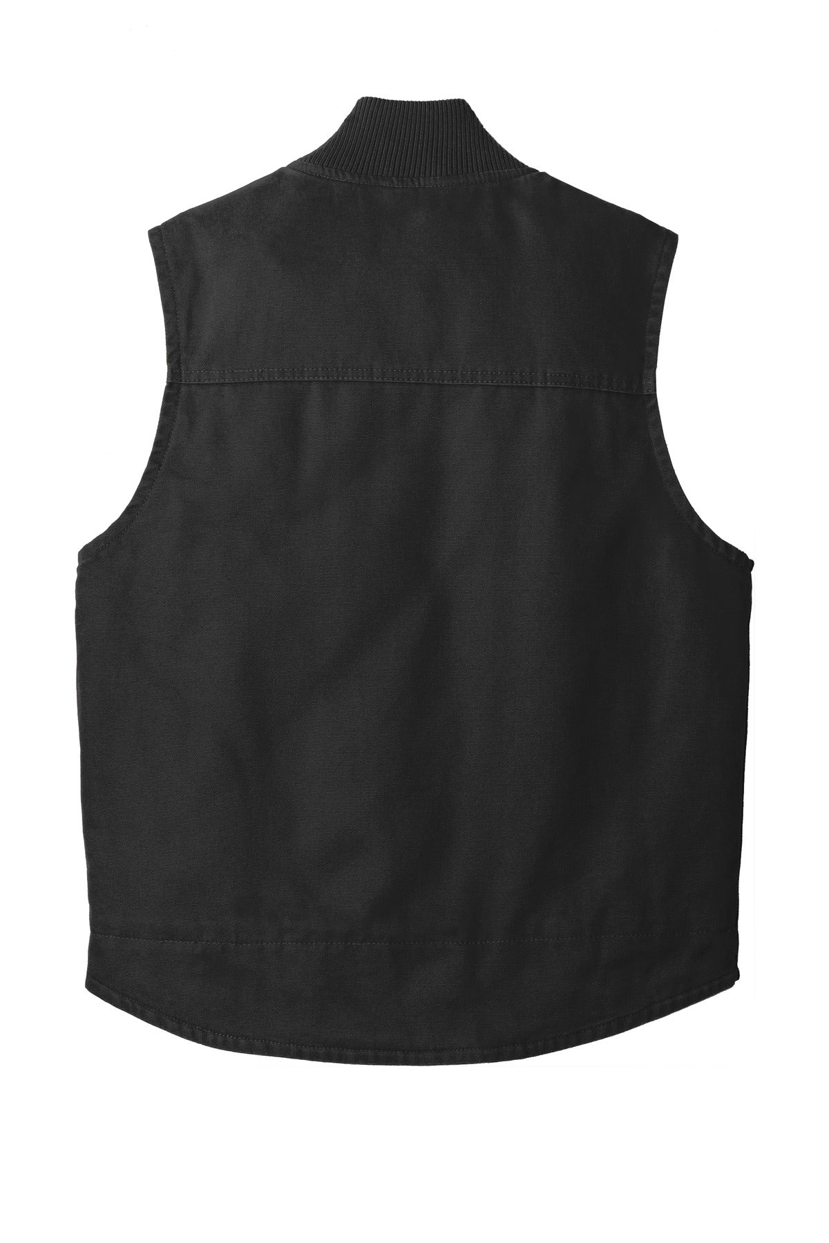 Rear View of Black CornerStone Washed Duck Cloth Vest. CSV40