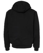 Rear View of Black Crossfire Heavyweight Power Fleece Hooded Jacket with Thermal Lining - 7033