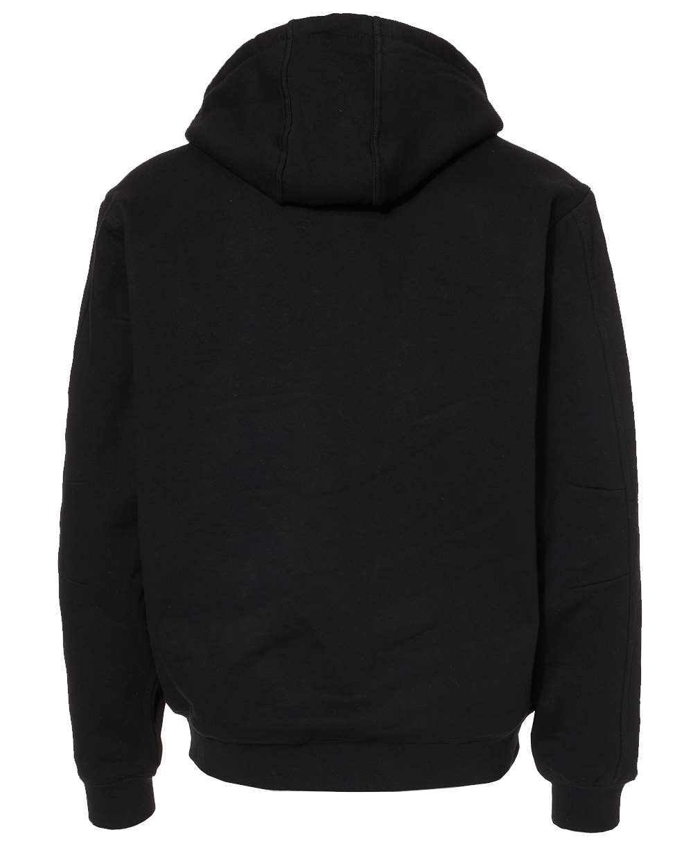 Rear View of Black Crossfire Heavyweight Power Fleece Hooded Jacket with Thermal Lining - 7033