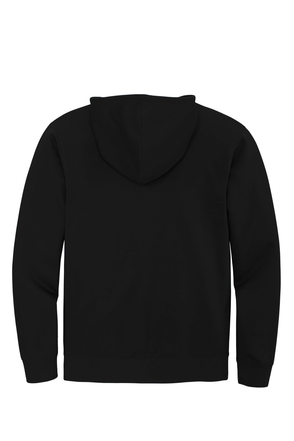 Rear View of Black District V.I.T. Fleece Full-Zip Hoodie DT6102