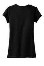 Rear View of Black District Women's Fitted Very Important Tee . DT6001