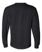 Rear View of Black DryBlend® 50/50 Long Sleeve T-Shirt - 8400