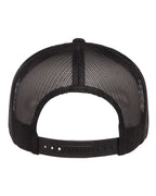 Rear View of Black Five-Panel Classic Trucker Cap - 6006