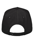 Rear View of Black Five-Panel Twill Cap - 8869