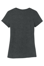 Rear View of Black Frost District Women's Perfect Tri Tee. DM130L