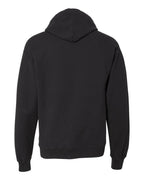 Rear View of Black Garment-Dyed Hooded Sweatshirt - GDH450
