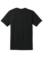 Rear View of Black Gildan DryBlend 50 Cotton/50 Poly T-Shirt. 8000