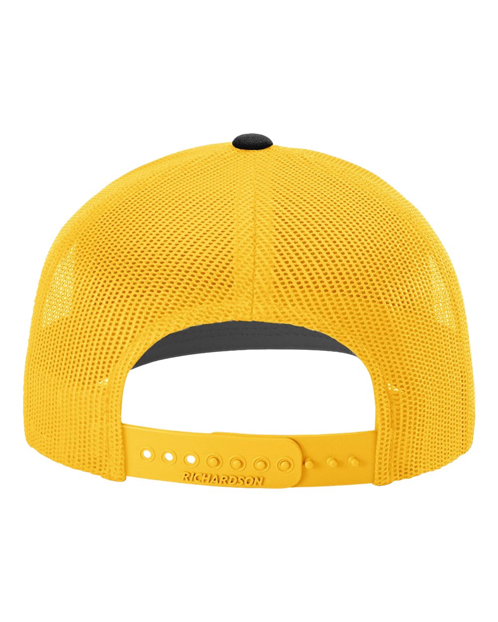 Rear View of Black/ Gold Snapback Trucker Cap - 112