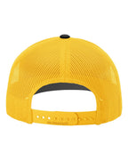 Rear View of Black/ Gold Snapback Trucker Cap - 112