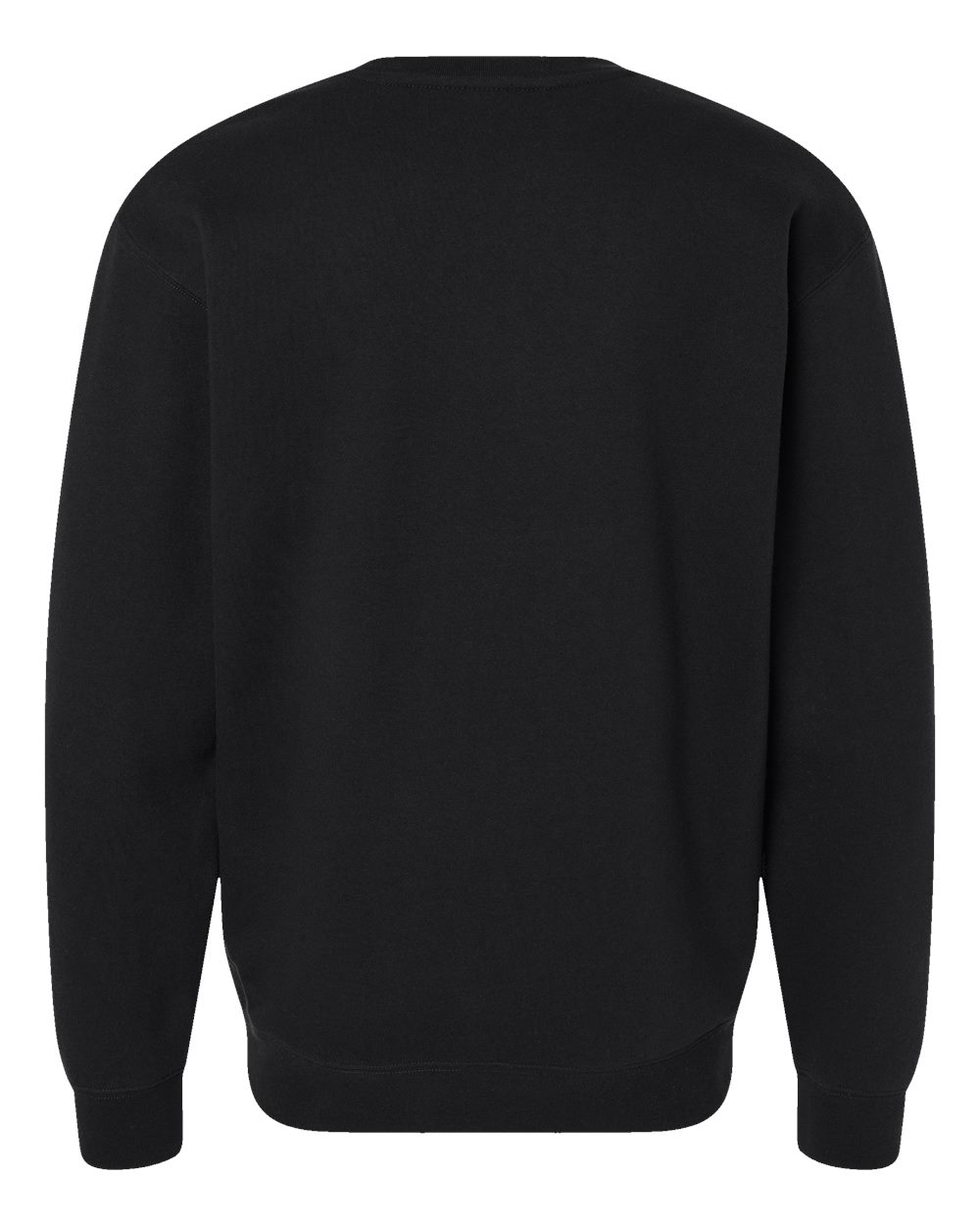 Rear View of Black Heavyweight Crewneck Sweatshirt - IND3000