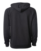Rear View of Black Icon Lightweight Loopback Terry Hooded Sweatshirt - SS1000