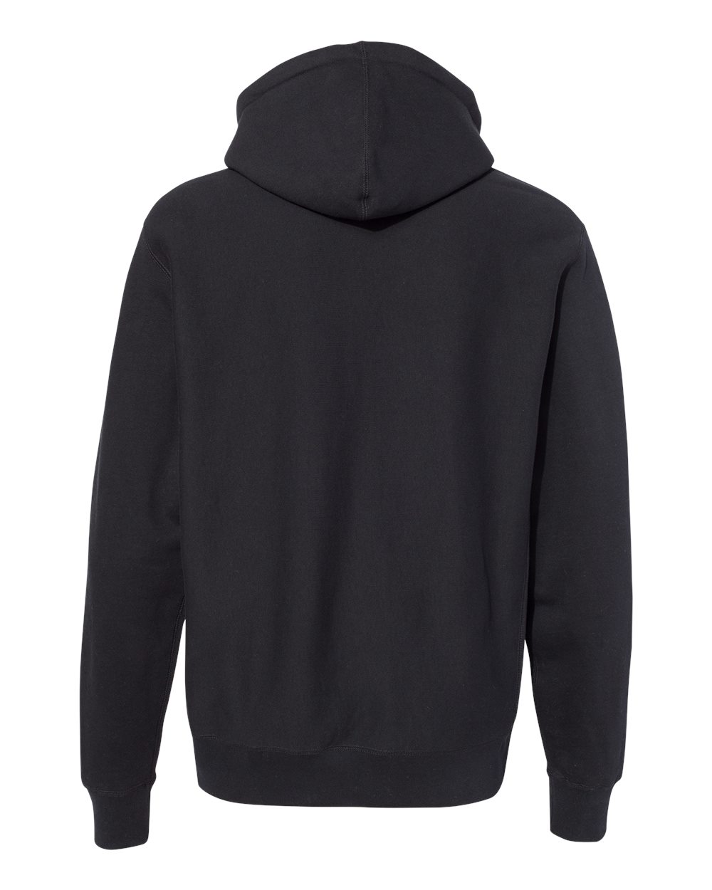 Rear View of Black Legend - Premium Heavyweight Cross-Grain Hooded Sweatshirt - IND5000P