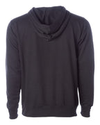 Rear View of Black Midweight Hooded Sweatshirt - SS4500