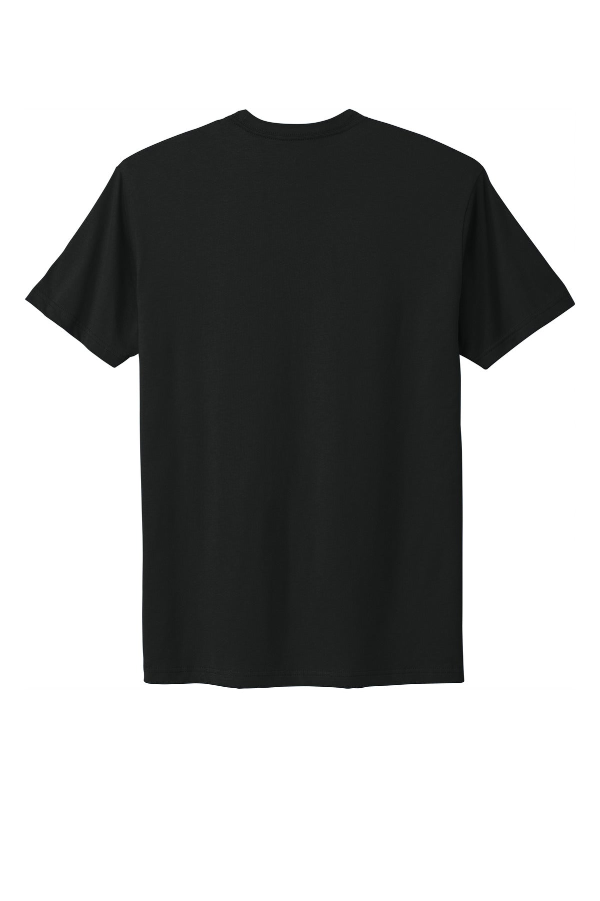 Rear View of Black Next Level Apparel Adult Cotton Tee. NL3600
