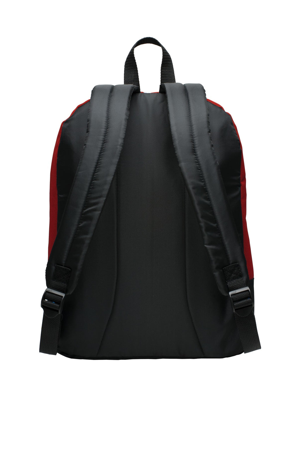 Rear View of Black Port Authority Basic Backpack. BG204