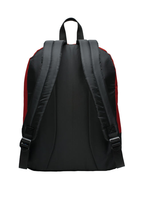 Rear View of Black Port Authority Basic Backpack. BG204
