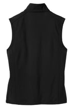 Rear View of Black Port Authority Core Soft Shell Vest. J325