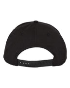 Rear View of Black Pro Twill Snapback Cap - 212