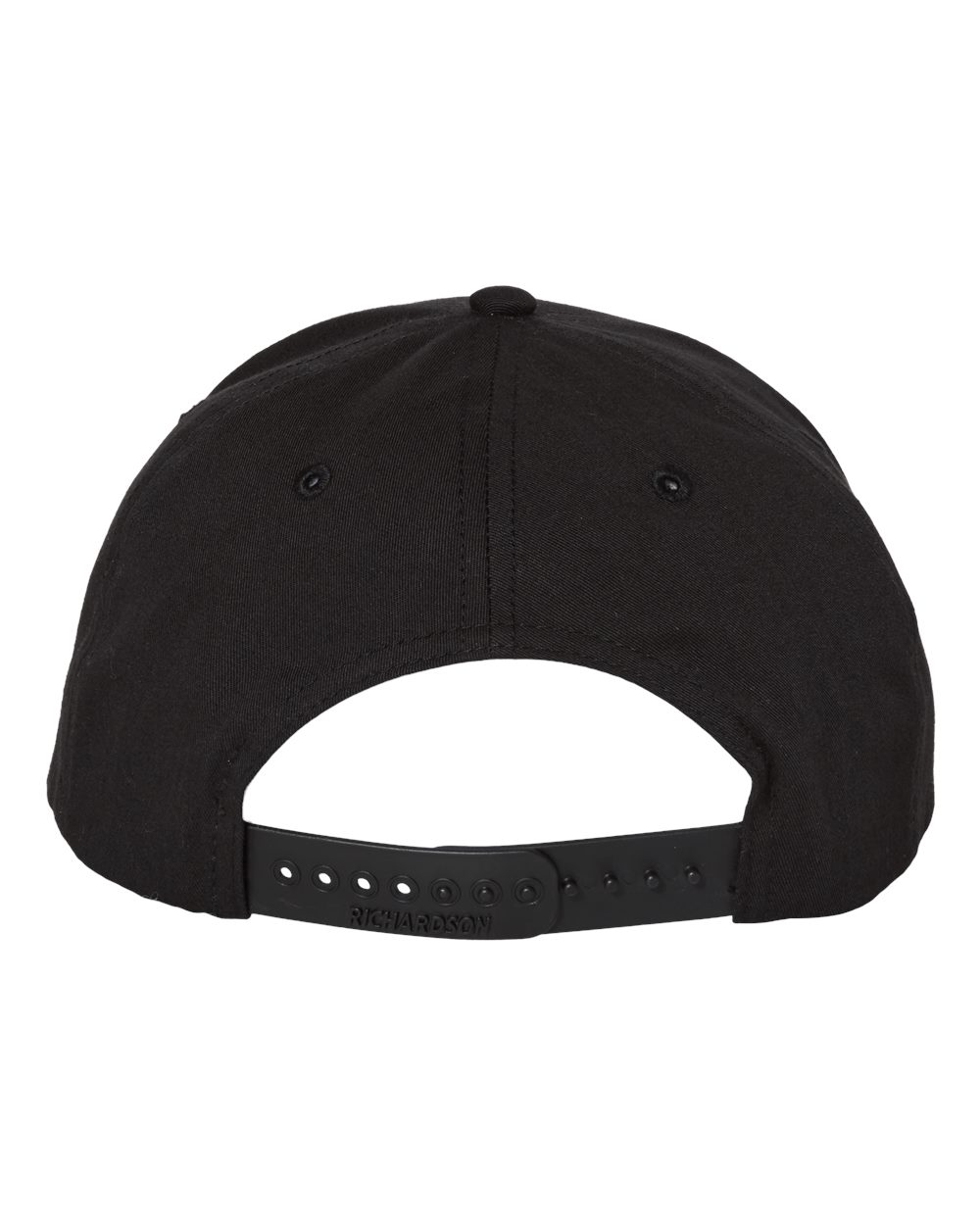 Rear View of Black Pro Twill Snapback Cap - 212