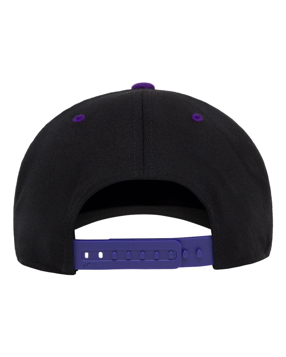 Rear View of Black/ Purple 110® Snapback Cap - 110F