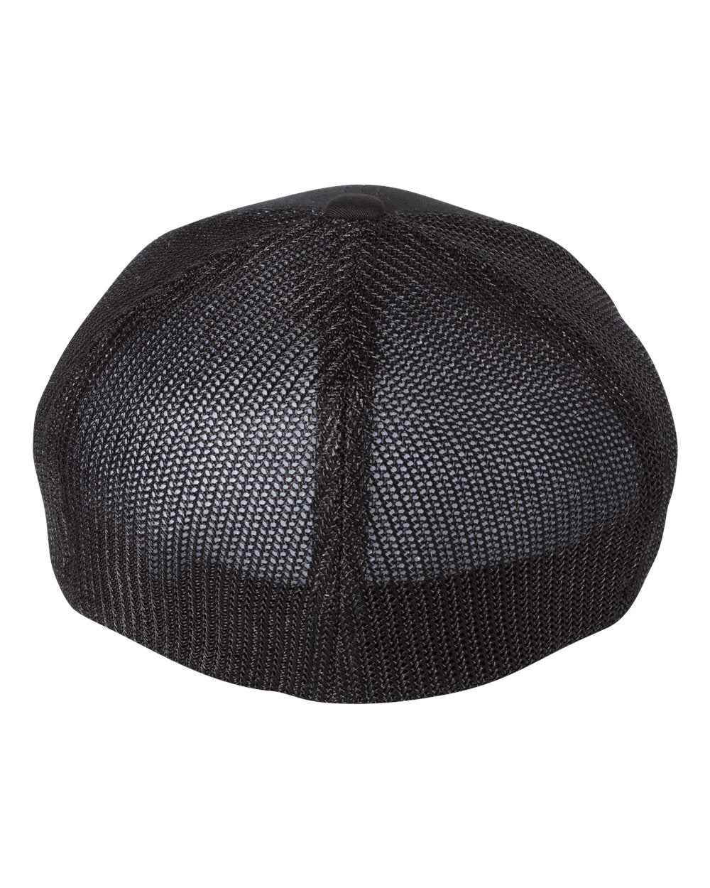 Rear View of Black R-Flex Trucker Cap - 110