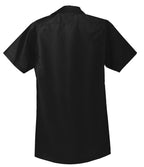 Rear View of Black Red Kap Short Sleeve Industrial Work Shirt. SP24