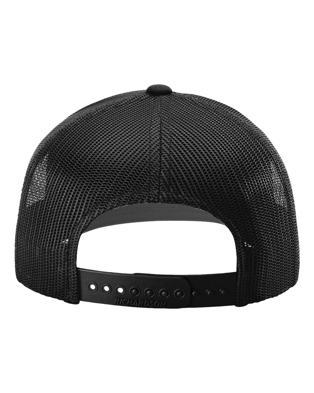 Rear View of Black Snapback Trucker Cap - 112