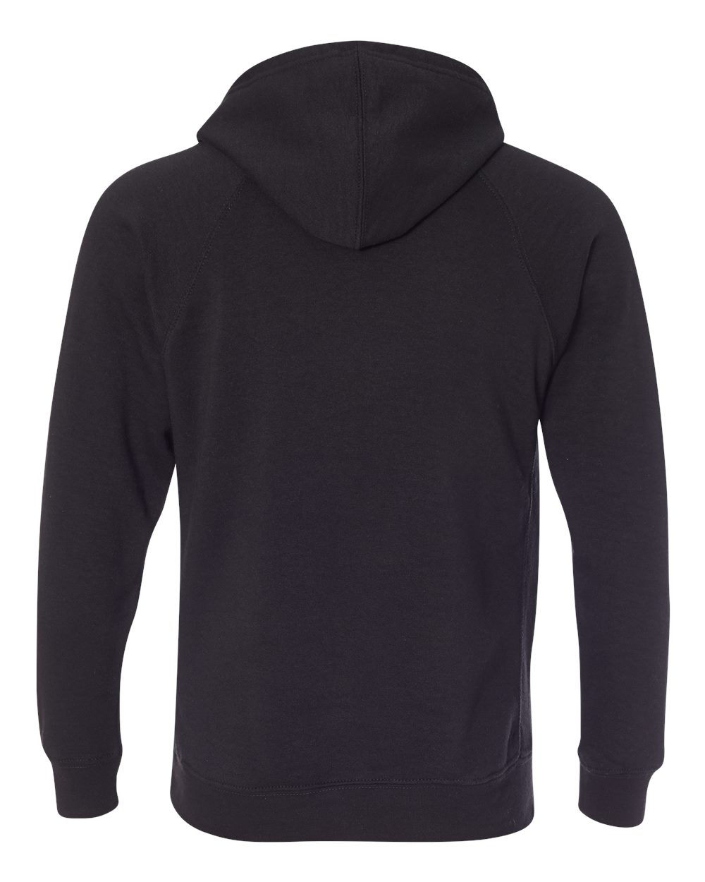 Rear View of Black Special Blend Raglan Hooded Sweatshirt - PRM33SBP