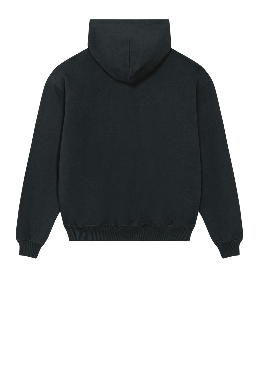 Rear View of Black Stanley/Stella Unisex Cooper Dry Hooded Sweatshirt SXU028