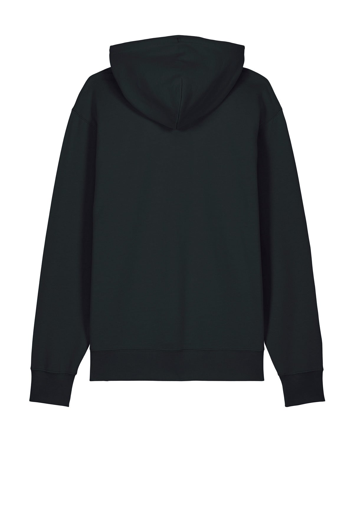 Rear View of Black Stanley/Stella Unisex Cruiser 2.0 Hooded Sweatshirt SXU003