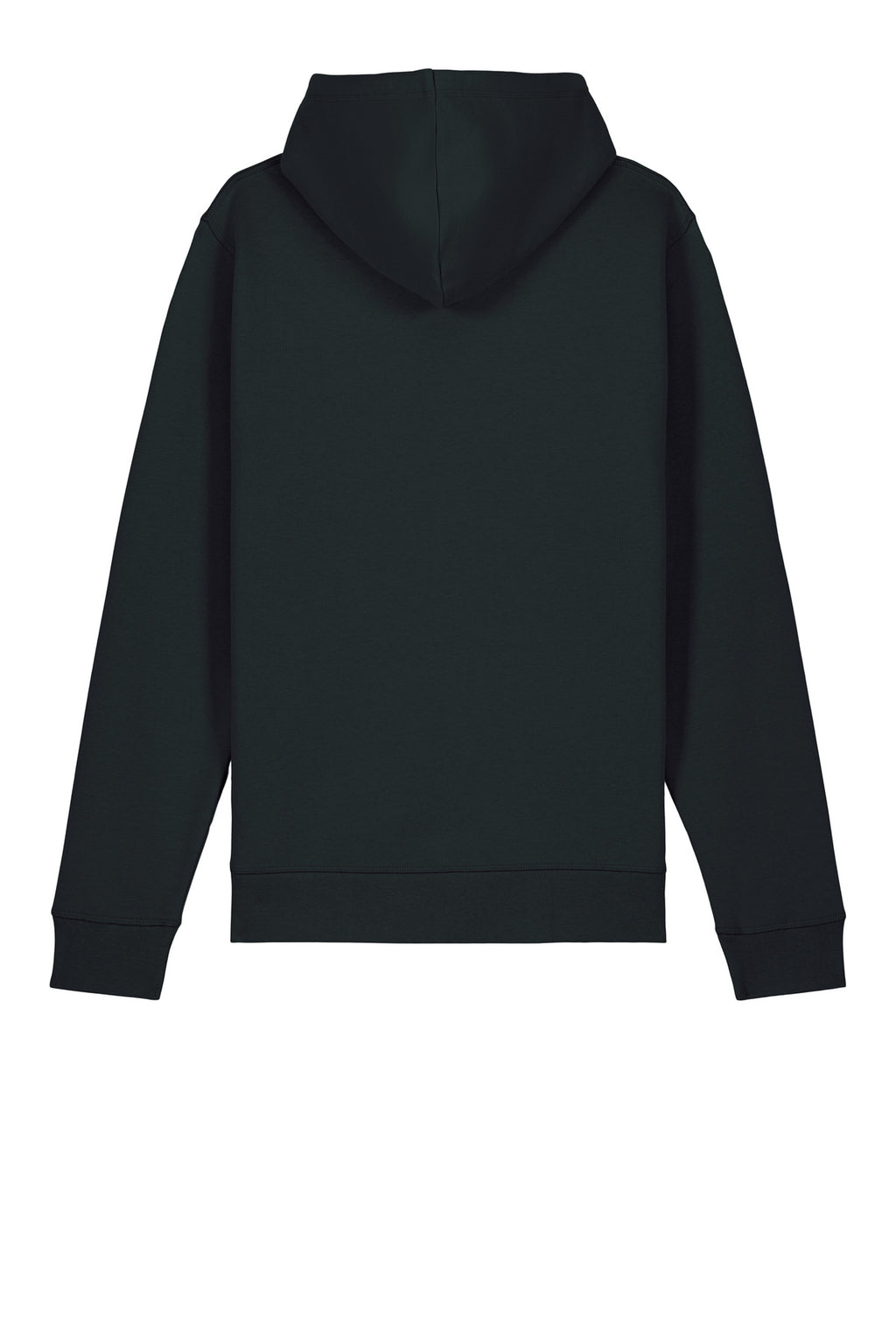 Rear View of Black Stanley/Stella Unisex Drummer 2.0 Hooded Sweatshirt SXU009