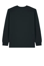 Rear View of Black Stanley/Stella Unisex Freestyler Heavyweight Long Sleeve Tee SXU023