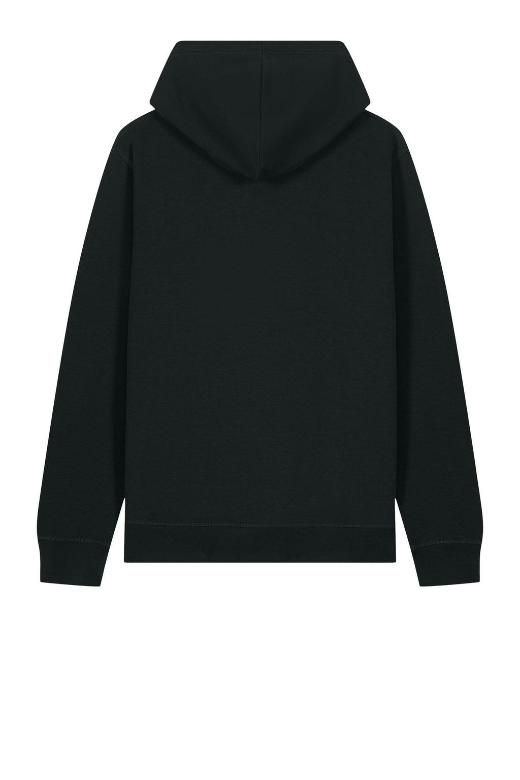 Rear View of Black Stanley/Stella Unisex Sounder Hooded Sweatshirt SXU012