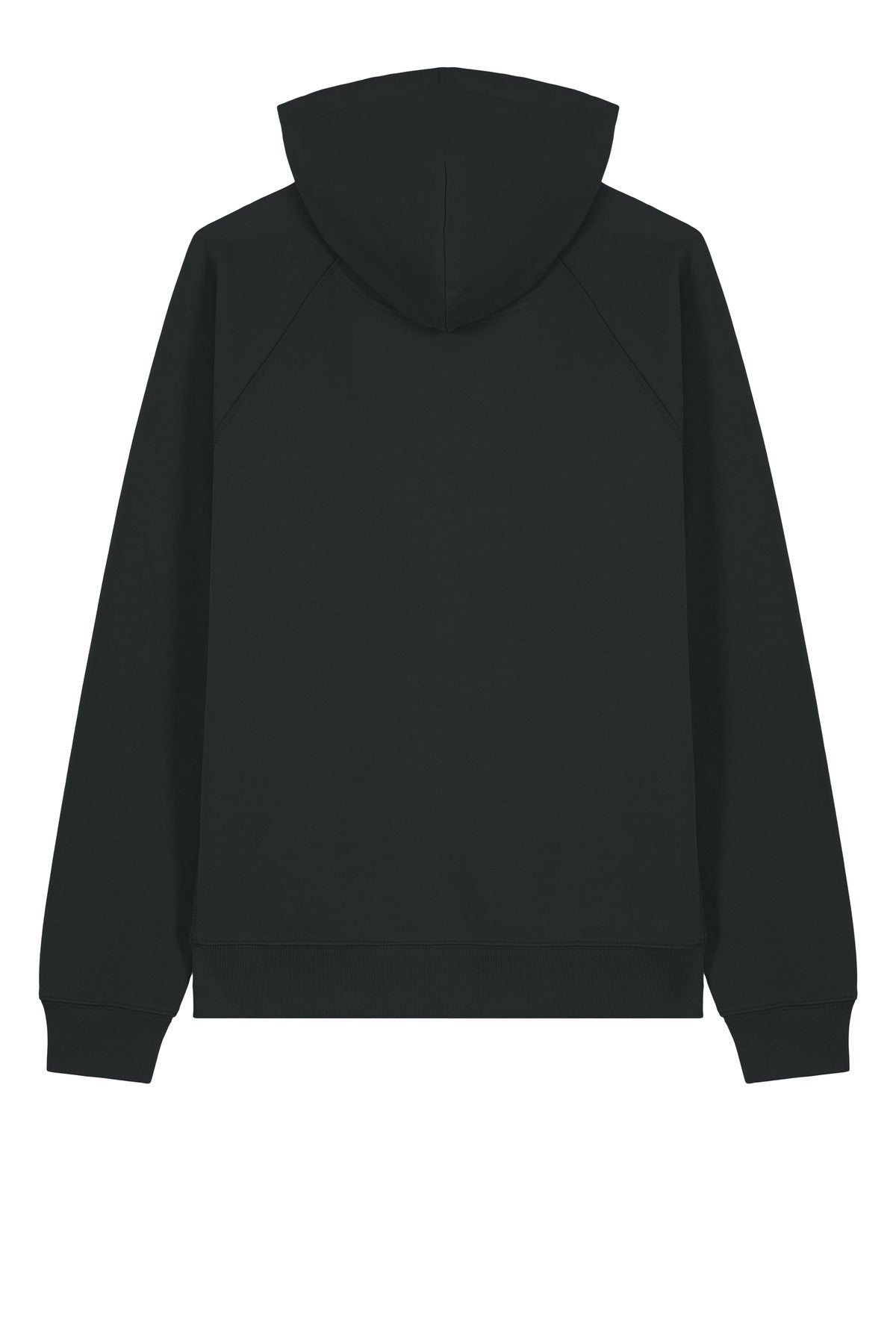 Rear View of Black Stanley/Stella Unisex Striker Hooded Sweatshirt SXU027