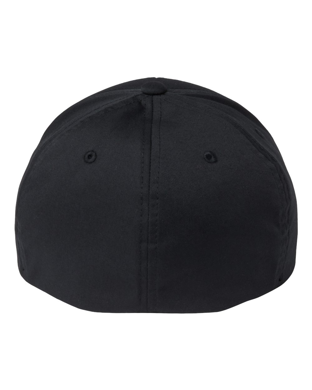 Rear View of Black Sustainable Polyester Cap - 6277R