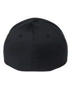 Rear View of Black Sustainable Polyester Cap - 6277R