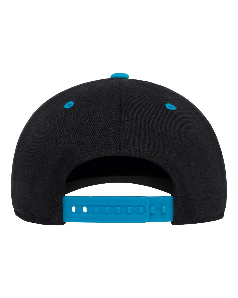 Rear View of Black/ Teal 110® Snapback Cap - 110F