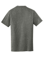 Rear View of Black Twist New Era Heritage Blend Crew Tee. NEA100