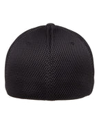 Rear View of Black Ultrafiber Mesh Cap - 6533